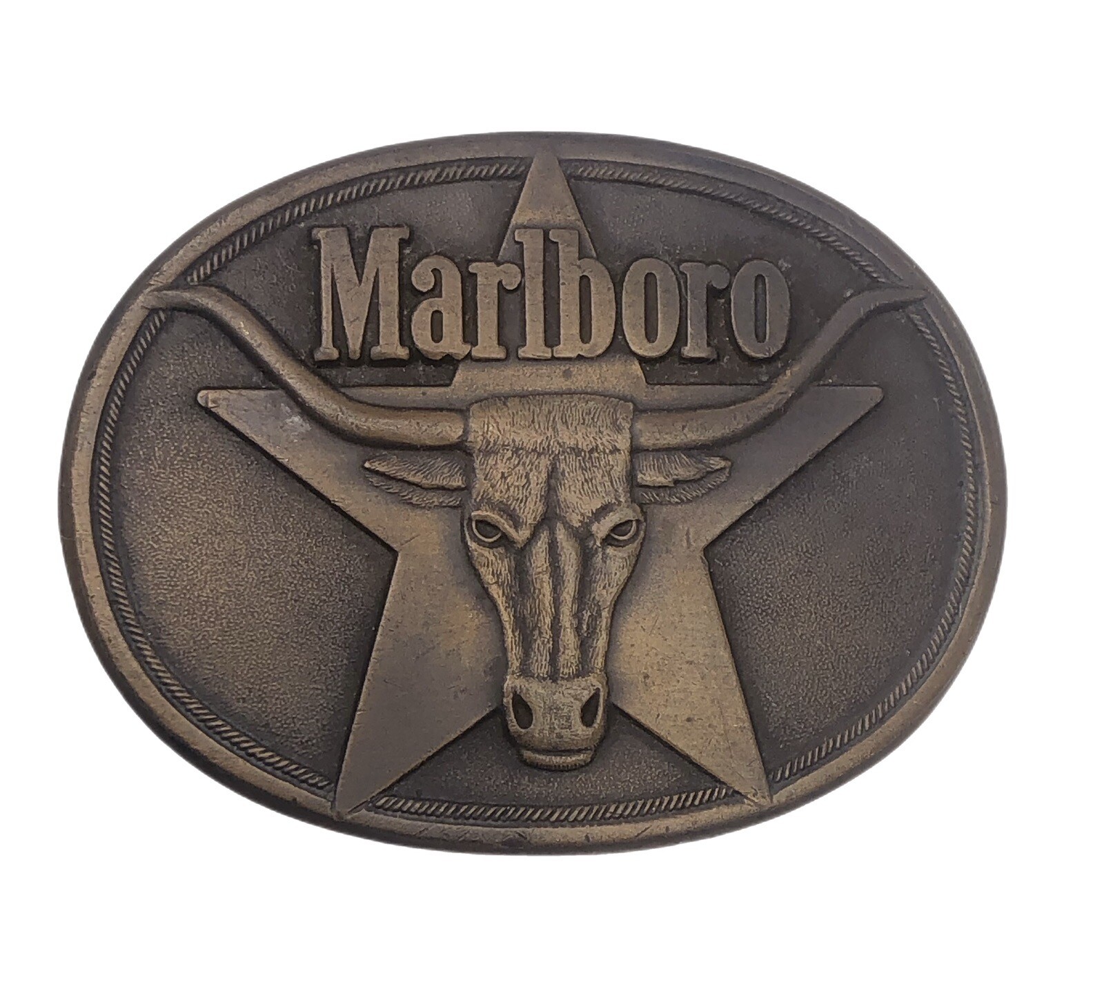Marlboro Solid Brass 1987 Belt Buckle Philip Morris I… Gem