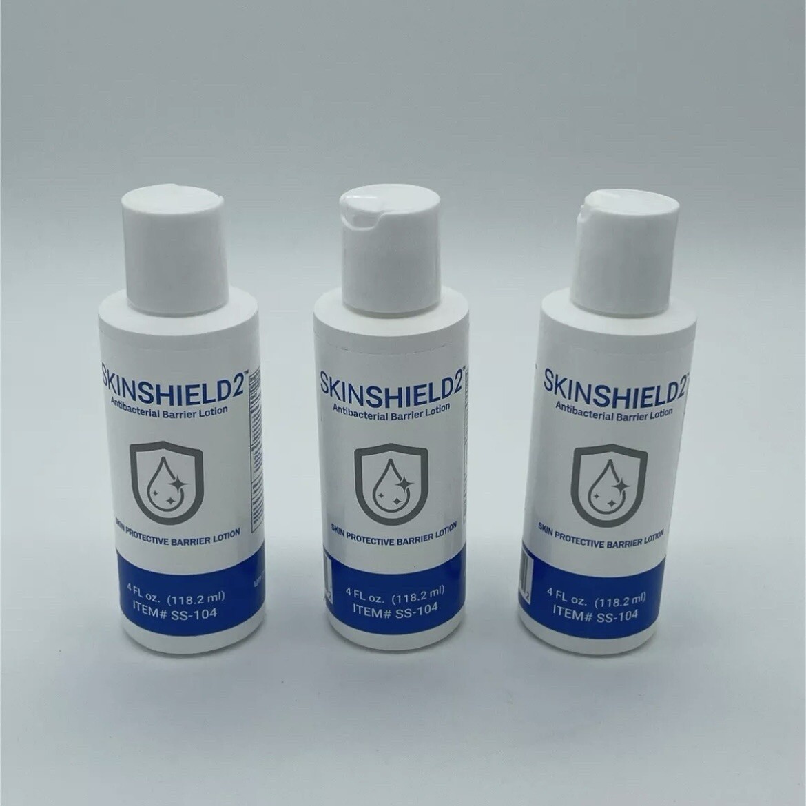 3x~ SkinShield2 Antibacterial Barrier Lotion 4 fL oz Skin Protective Exp 4-6-23