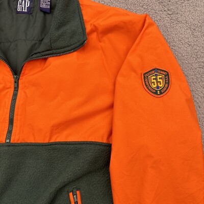 Vtg GAP 90s Y2K Mens L Color Block Orange Green 1/2 Zip Vtg GAP 90s Y2K Mens L Color Block Orange Green 1/2 Zip