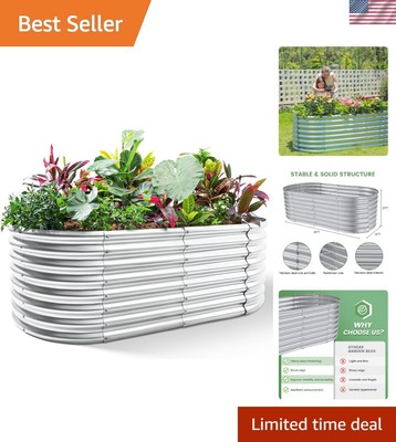 Elegant Oval 72×36×24 Inch Galvanized Garden Planter for Vegetables and Flowers