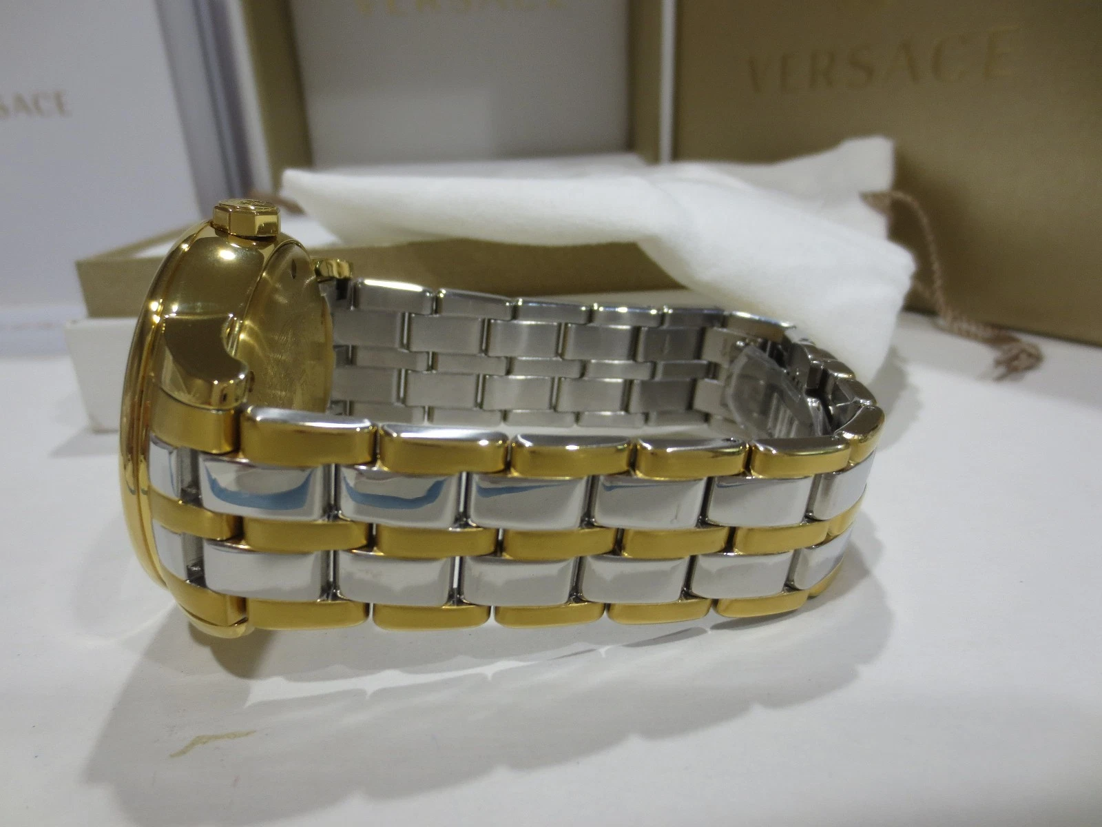 Orologio da polso uomo Versace VQS050015 business quadrante bianco bicolore acciaio data