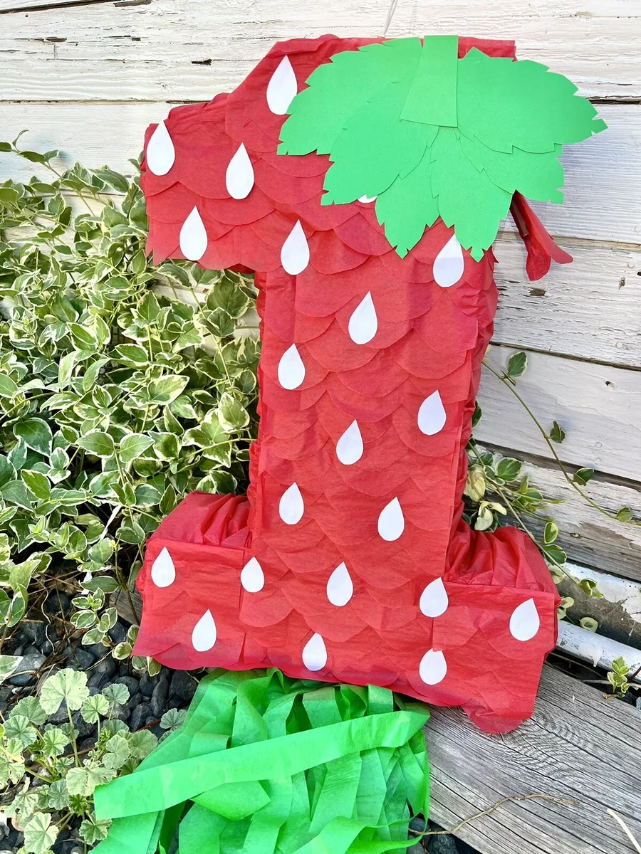 Strawberry Piñata Number One Fruit Party
