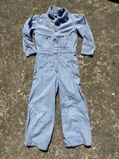 Vtg Key Imperial Denim HBT Coveralls Work Chore Jacket Engineer Mechanic Youth