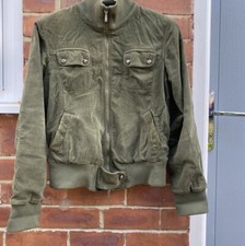 Super Cool Missoni Khaki Corduroy Button Details Bomber Style Funnel Neck Jacket