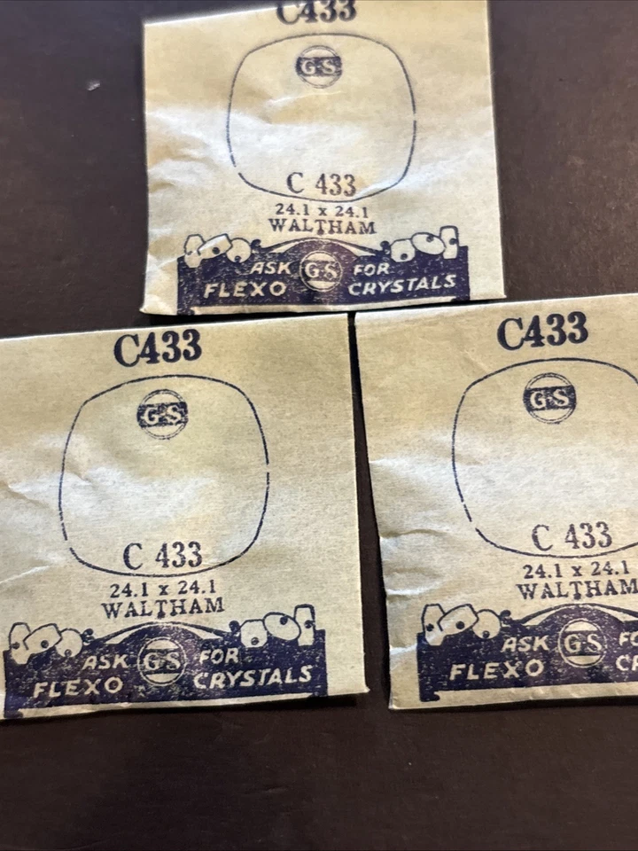 O12 Lote De 3 Nos De Colección Waltham Genuino Repuesto Cristales Reparación Restauración Foto 2 de 4