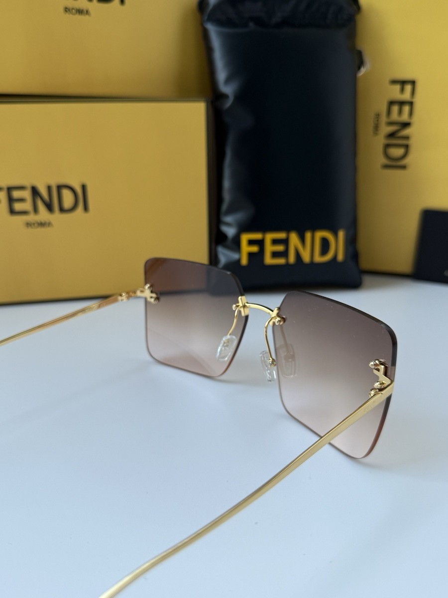 FENDI FIRST CRYSTAL FE4082US 30Z GOLD ROSE PEACH GRADIENT LENS