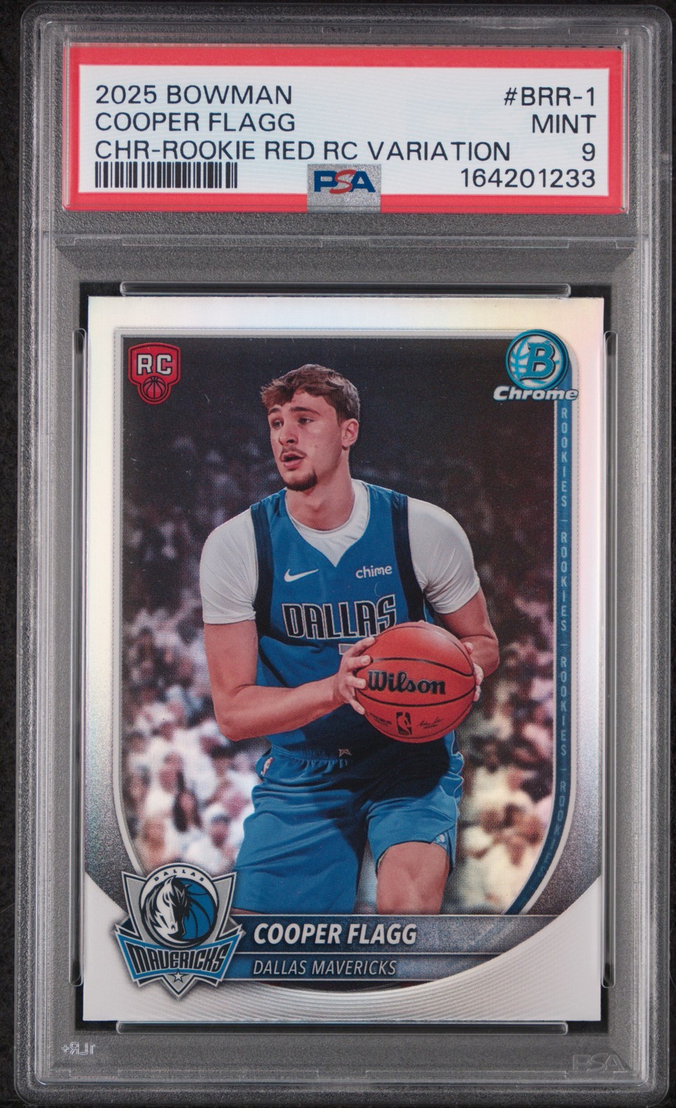 2025 BOWMAN CHROME-ROOKIE RED RC VARIATION #BRR-1 COOPER FLAGG PSA 9