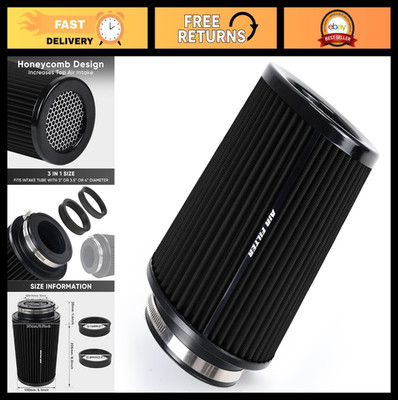 High-Performance Cold Air Intake Filter - 3 Sizes (3'', 3.5'', 4'') Washable Cone F