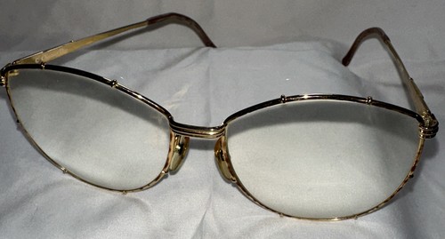 Vintage Christian Dior Eyeglass Frames Austria 2472 Gold Tone Wire Round PreO Gd - 第 2/11 張圖片