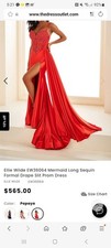 Ellie Wilde EW36064 Mermaid Long Sequin Formal Drape Slit Prom Dress