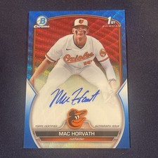 2023 Bowman Chrome 1st Mac Horvath Blue Wave Refractor Auto /150 Rays