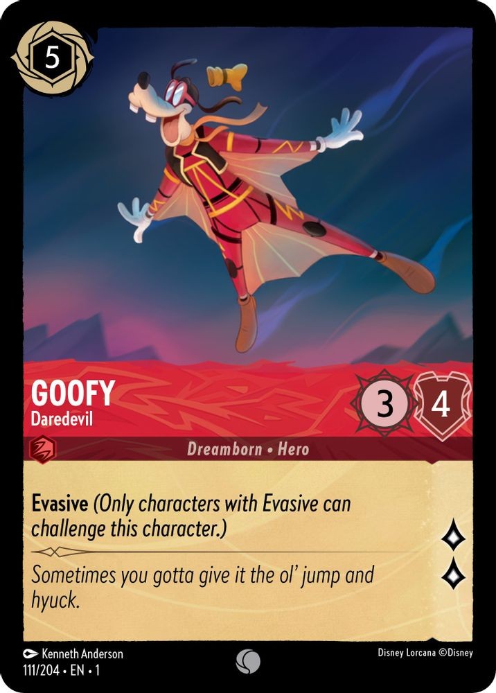 Goofy - Daredevil 111/204 Common The First Chapter Lorcana Lightly Played