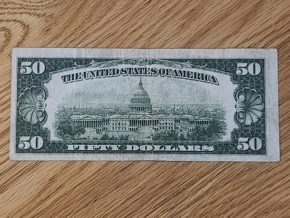 1934 $50 "STAR NOTE" CHICAGO DISTRICT G00066474* LOW SERIAL NUMBER - Image 2 of 4