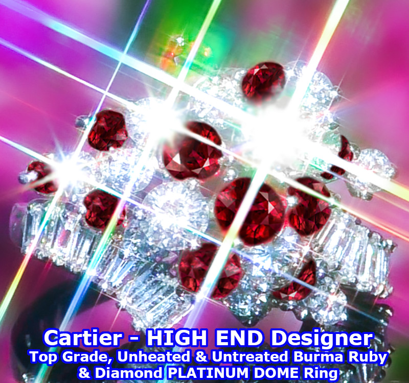 CARTIER Ruby Ring PLATINUM NO HEAT Ruby Diamond R… - image 3