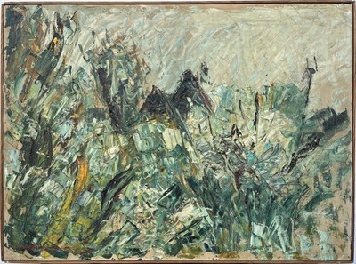 Oil Painting Expressive Abstract Landscape with House 1934 