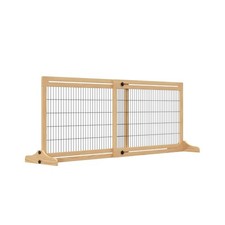 PawHut 72" W x 27" H Extra Wide Freestanding Pet Gate with Adjustab... Fast Ship