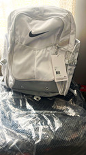 Nike White/Black Backpack, Zip Closure, Mesh Pocket, Solid Unisex Travel Casual
