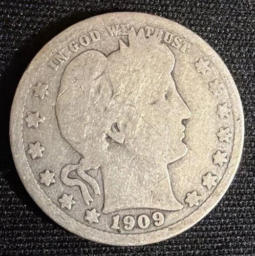 1909 D 25c Barber Quarter 90% Silver
