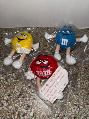 Vintage 1999 M&M's Red, Yellow, & Blue Plush Toy Fun Friend 3 pc lot