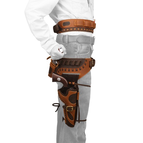 Leder Western Holster Gürtel, 4,75" und 5,5" Lauf Revolver Holster, Munition Gürtel - Bild 22 von 67