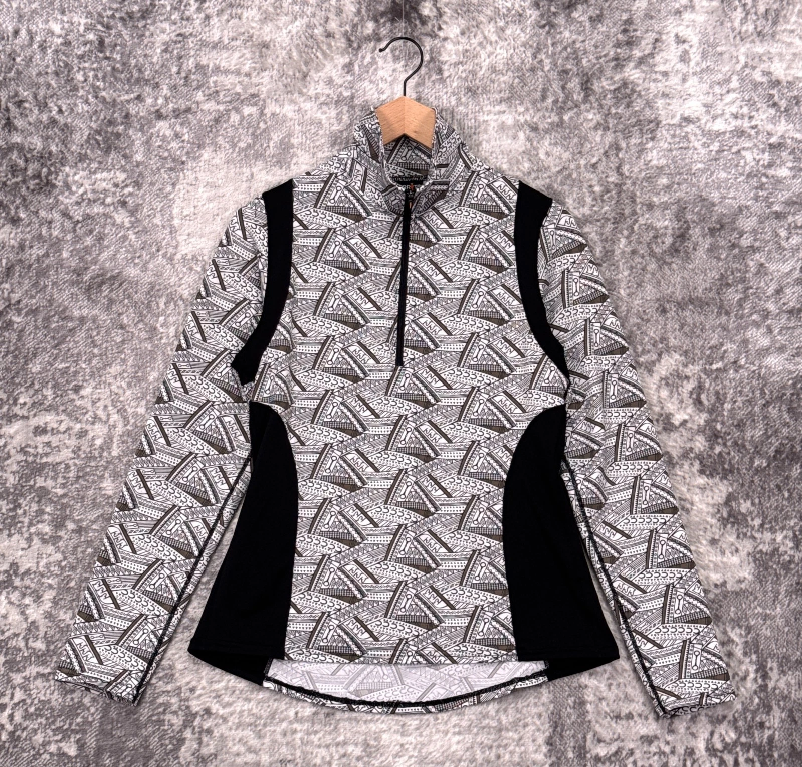 Kerrits Base Layer Top Medium Womens Horseshoe 1/2 Zip Equestrian Pullover