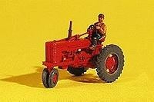 GHQ 60001 HO Scale Farm Machinery Red Super M-TA Tractor with Farmer Figure