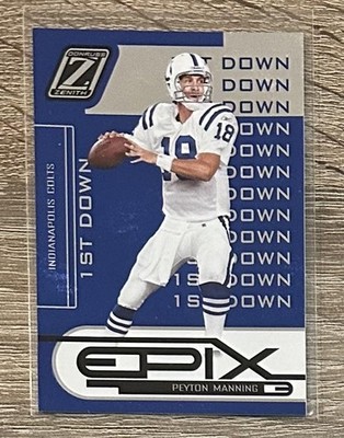 2005 Donruss Zenith #E-20 Peyton Manning Epix Blue 1st Down #/600