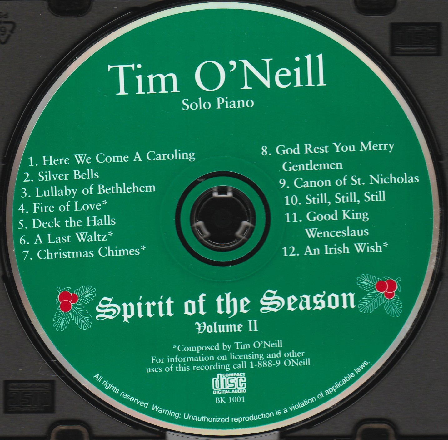 Timothy Very Tim O'Neill - Solo Piano - Spirit of the Season Volume 2 CD Very Good ...