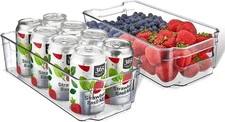 Lifemaster Pantry Organizers and Storage Bins - Stackable Clear 2 Pack, 
