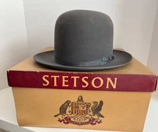 Vintage Royal Stetson Open Road Hat 7 1/8 Caribou color Open crown with hat box