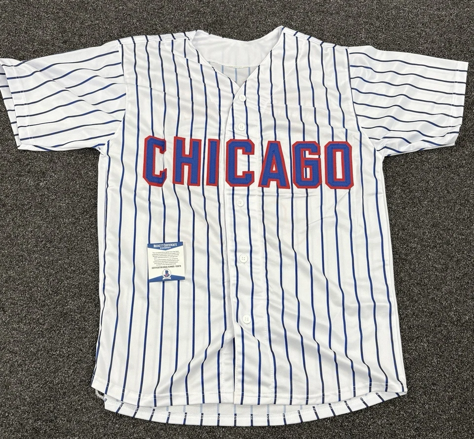 Jose Quintana Autographed Custom Chicago Pinstripe Jersey Beckett COA Cubs Mets - Image 3 of 3