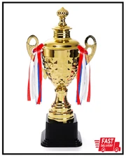 Fasmov Large Trophy Cup for Custom Trophy Keepsake, Gold Award for Sports, Tourn