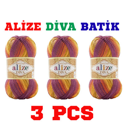 ALIZE DIVA BATIK 8027 Color baby blankets, baby booties, sweaters, vests, jacket