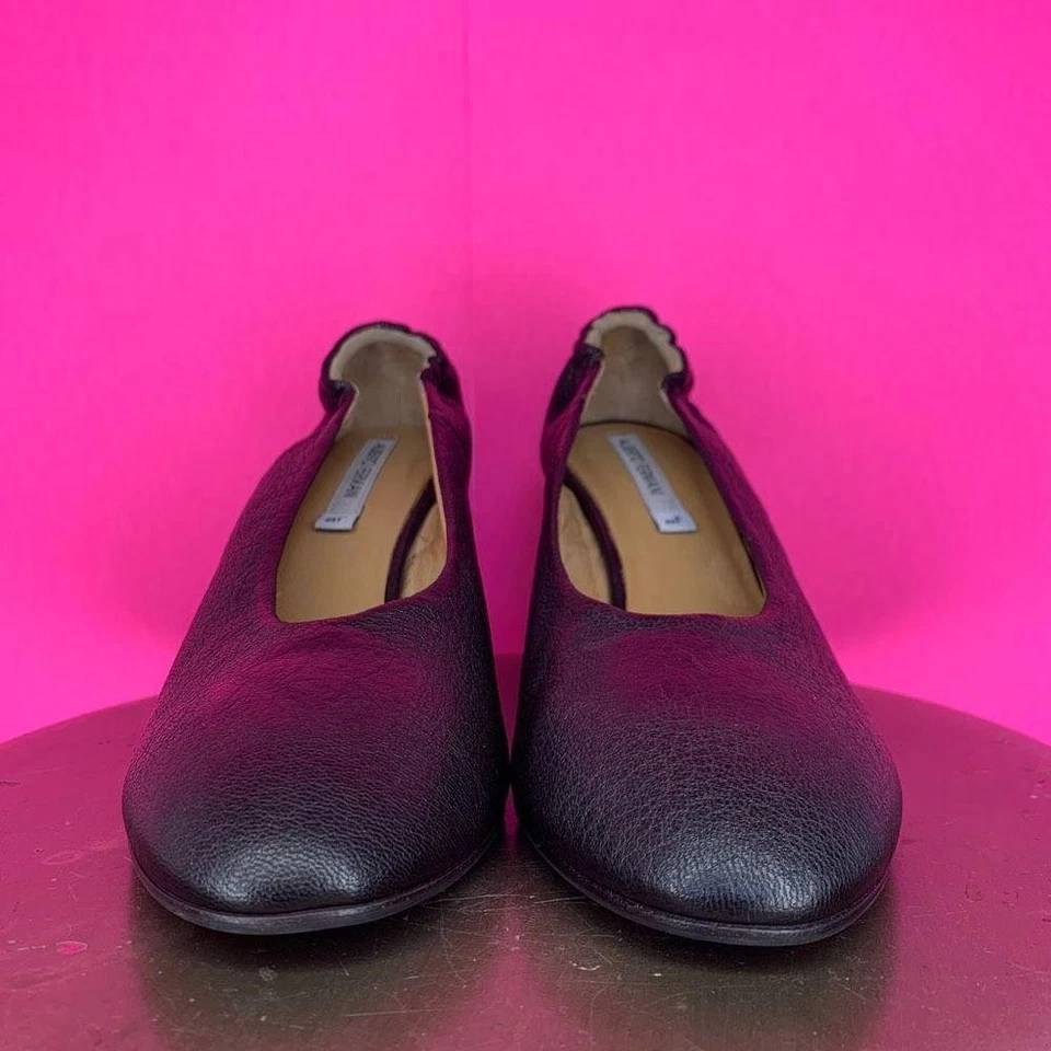 Bomba Alberto Fermani Cuero Marrón Oscuro Punta Redonda Tacón Bloque Talla 10 Foto 2 de 4