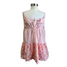 Victoria  s Secret Y2K Floral Babydoll Cottagecore Mini Dress 100 Cotton M