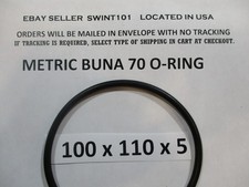 100mm ID x 110mm OD x 5mm thick O-ring. Buna-70. Quan 1.