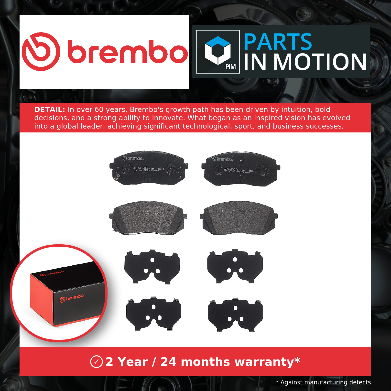Brake Pads Set fits KIA PROCEED 1.6 Front 2018 on G4FJ Brembo 581011DA21 Quality - Image 6