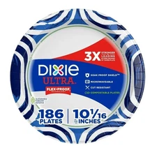 Dixie Ultra Heavyweight Dinner Paper Plates 10" 186 ct