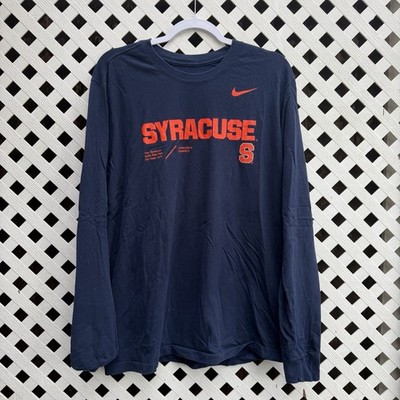Nike Syracuse Orange Navy Blue Cotton Long Sleeve Performance T-Shirt