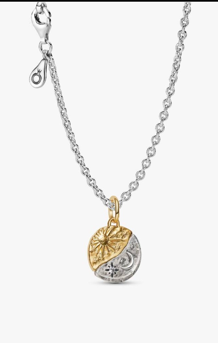 NEW AUTHENTIC PANDORA ALE 14k GOLD PLATED SUN & MOON MEDALLION