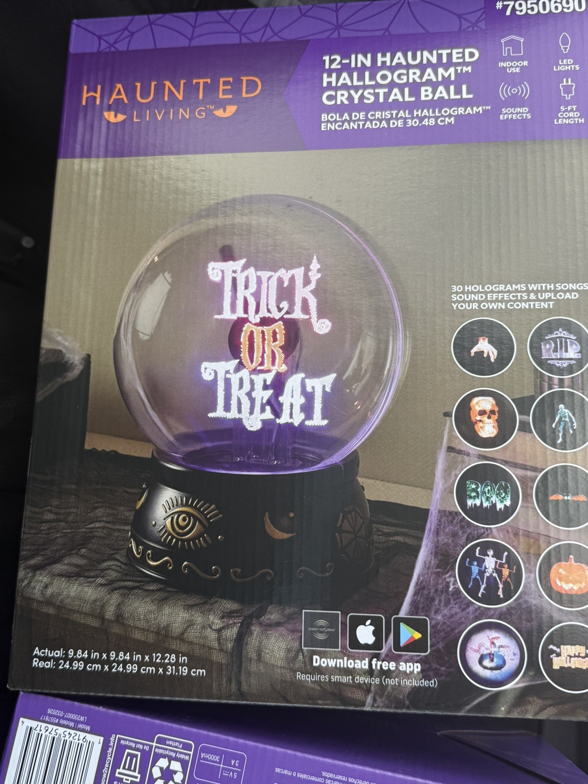 Haunted Living 12-in Hologram Crystal Ball Tabletop Decoration