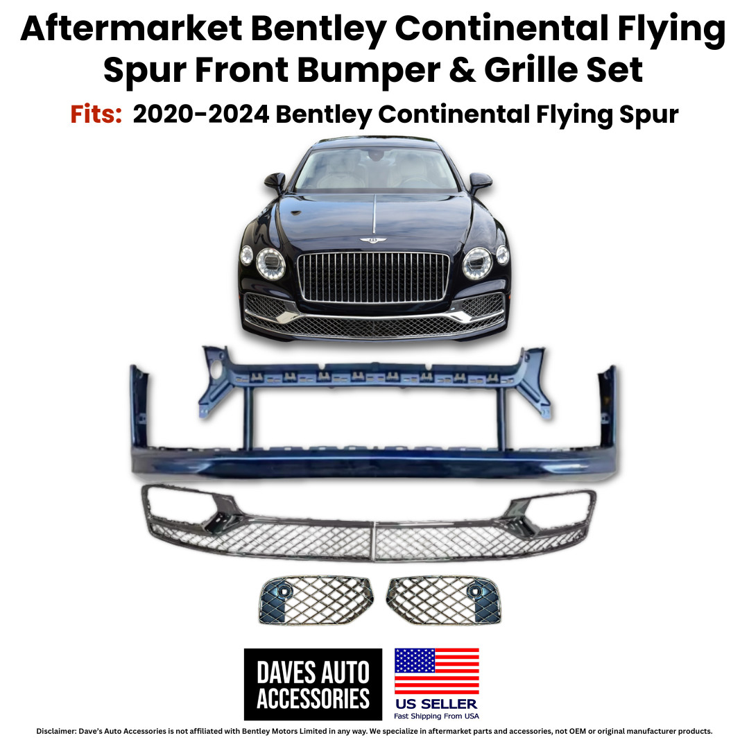 Bentley Flying Spur Front Bumper Cover & Grille Set 2020-2024