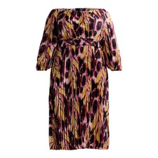 Terra & Sky Black Label Women’s Plus Size Pleated Off The Shoulder Midi 3X