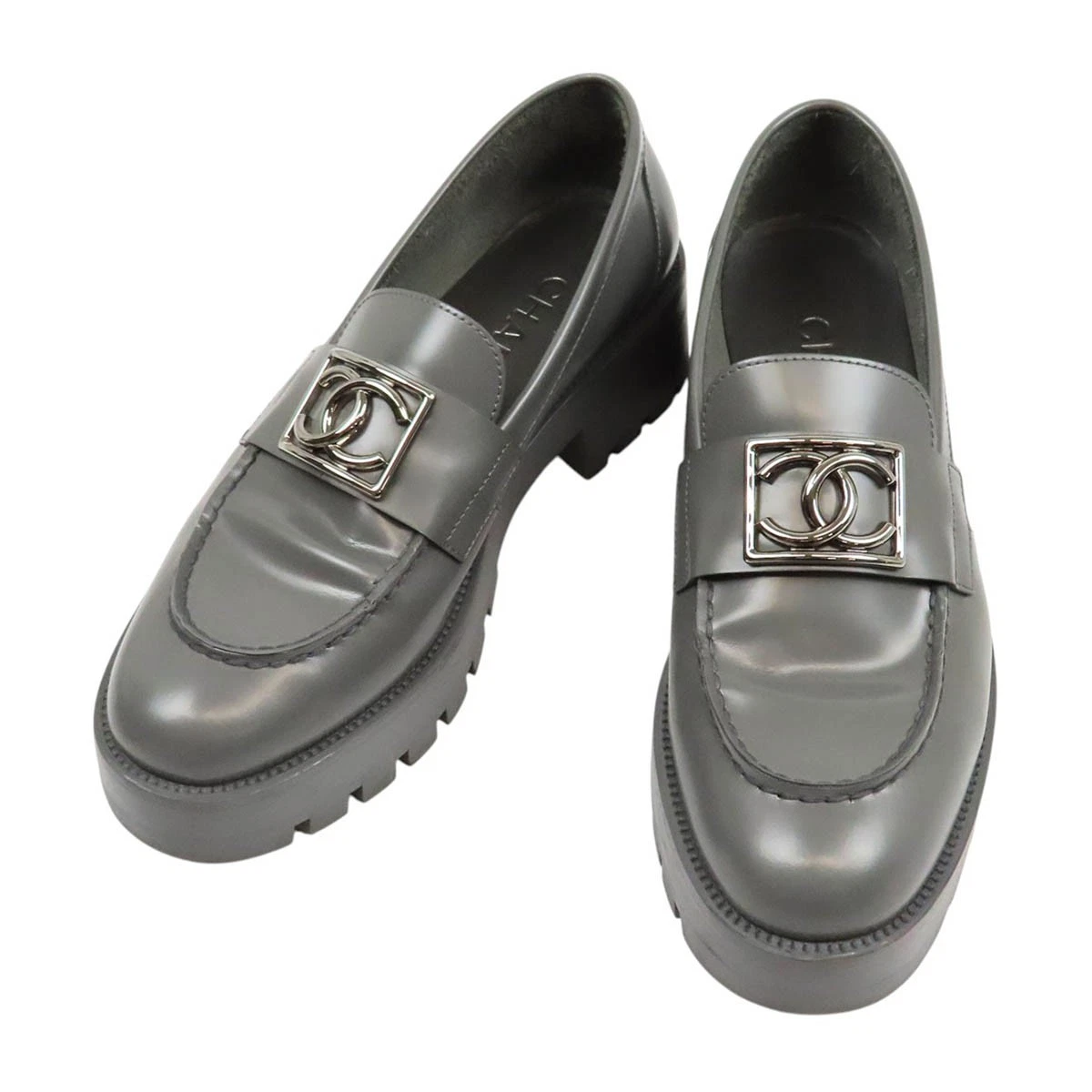 Chanel — CHANEL COCO Mark Loafers Women gray 【A】