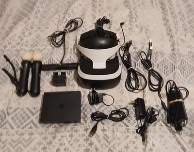 Sony PlayStation VR PSVR Bundle w/ Stand Controllers Sensor Camera Untested READ