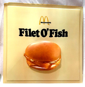 MCDONALDS 1970'S  3-DIMENTIONAL FILET O' FISH TRANSLITE - RARE - NICE - VINTAGE