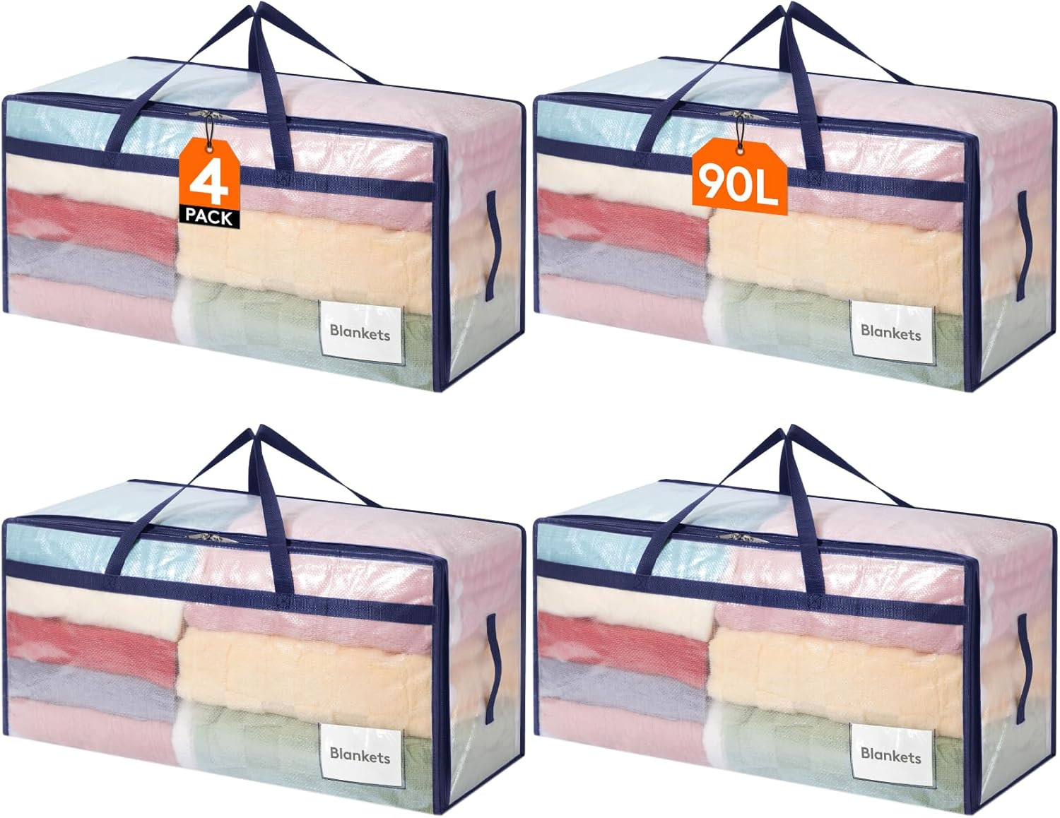 4 Scatole per Biancheria e Trasloco 90L - Qualità e Protezione Casa