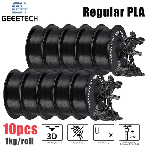 10KG schwarzes PLA Geeetech PLA Filament 1,75 mm 1KG/Rol Filament für 3D-Drucker