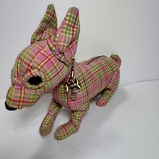 Borsa Chihuahua a quadri rosa Fuzzy Nation Y2k chiusura lampo colletto tascabile *senza cinturino 