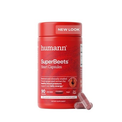 Humann SuperBeets Beet Root Capsules Quick Release 1000mg, Helps Support Nitric